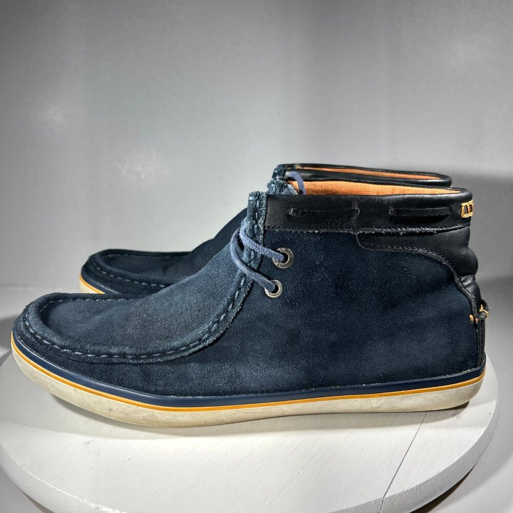 JD Fisk Mens Suede Chukka Boots Size 10 Ankle Shoes Blue Lace Casual Leather